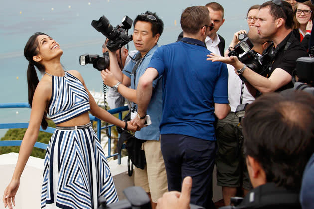 Cast member Freida Pinto poses as she attends a photocall for the film "Desert dancer" during the 65th Cannes Film Festival May 18, 2012. REUTERS/Yves Herman