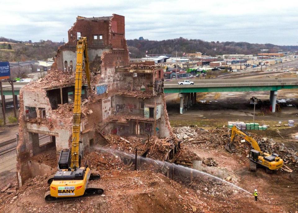 Demolition of the 121-year-old historic, former Imperial Brewing Co. building, 2528 Southwest Blvd., was ongoing Thursday in Kansas City. The brewery was the last pre-Prohibition brewery built in Kansas City.