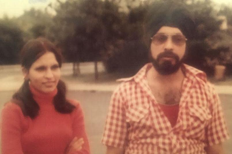 Jugpreet “Baj” Sandhu's late father Davinder and mother Surinder (Jugpreet “Baj” Sandhu)