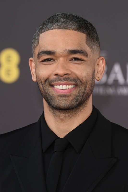 Kingsley Ben-Adir attends the EE BAFTA Film Awards 2023 at the Royal Festival Hall in London on February 18. The actor turns 38 on February 28. File Photo by Rune Hellestad/ UPI