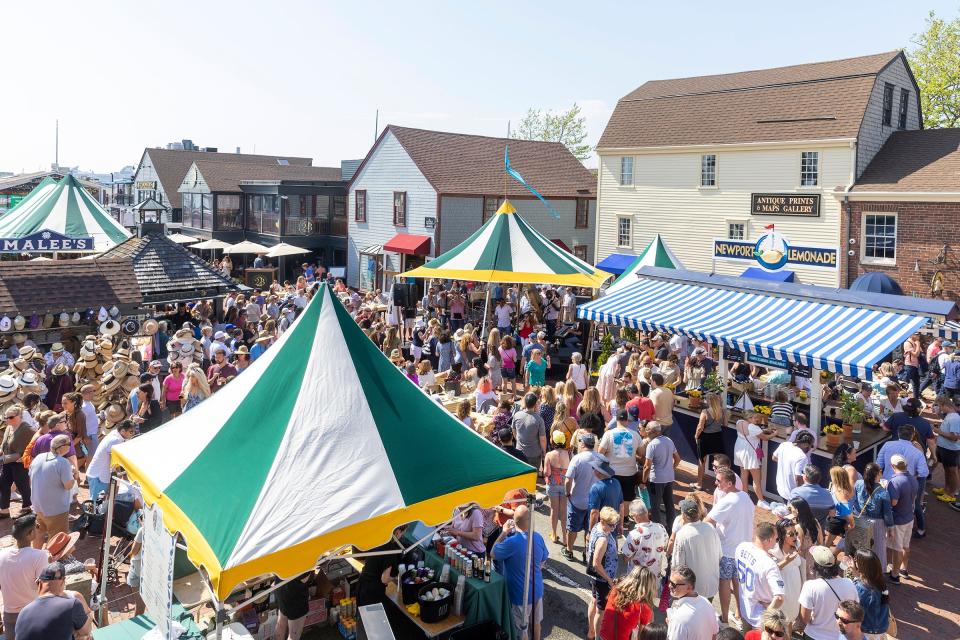 Seafood lovers packed Bowen's Wharf for the two-day Newport Oyster and Chowder Festival on Saturday, May 21, and Sunday, May 22, 2022.