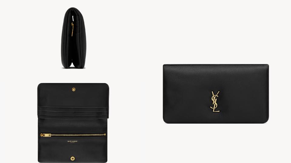 精品錢包推薦：Saint Laurent CALYPSO小羊皮大型錢包，NT$ 26,900！圖片來源：Saint Laurent