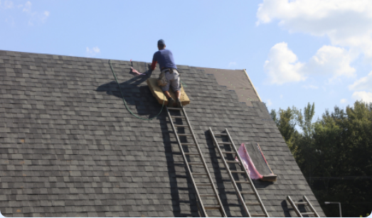 A worker installs a new roof on a home as part of a special program that allows consumers to improve their homes without upfront payments. The loans are paid off through assessments that become part of their tax bill. County officials have sued a provider for refusing to abide by regulations designed to protect consumers.