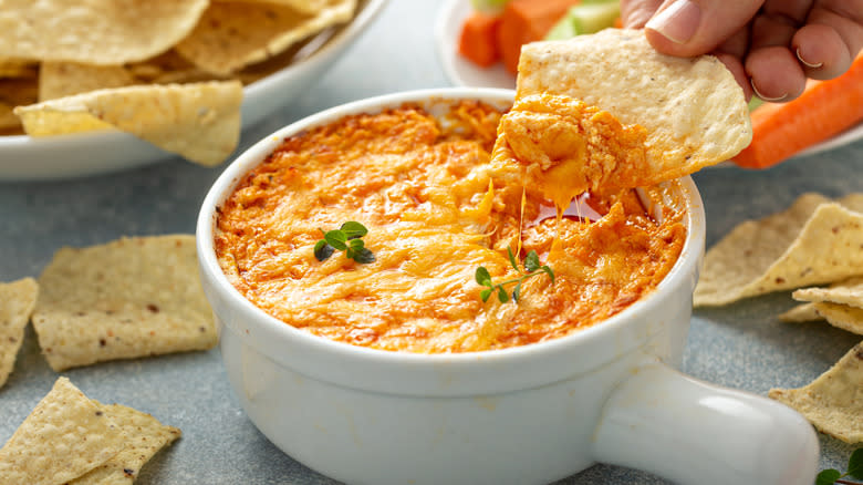 bowl of buffalo chicken dip