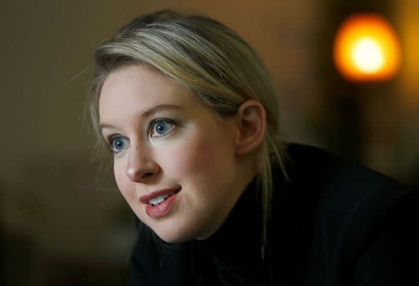 PHOTO: Elizabeth Holmes speaks about Theranos' vision at their headquarters in Palo Alto, Calif., July 3, 2014.  (MediaNews Group via Getty Images)
