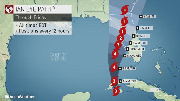 Hurricane Ian forecasts 5 a.m. Sept. 27, 2022.