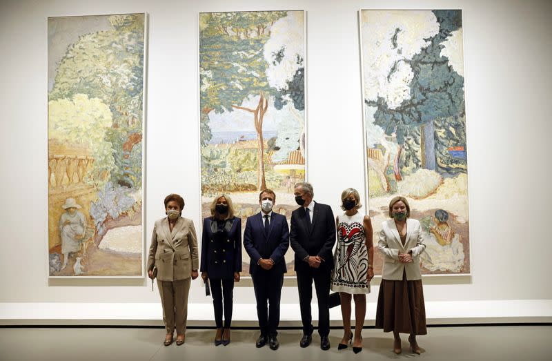 French President Emmanuel Macron at Foundation Louis Vuitton