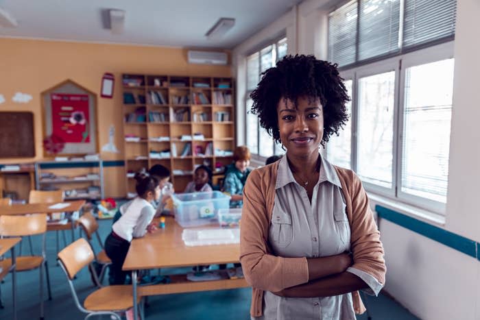 A teacher in her classroom