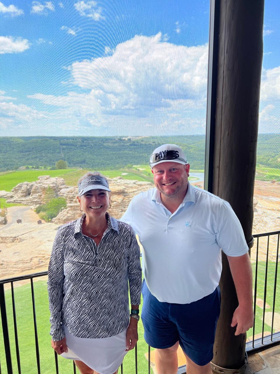 Susan Stewart and Billye Hollister pose for a photo after making back-to-back hole-in-ones at Payne's Valley Golf Course at Big Cedar Lodge on Thursday, Aug. 18.