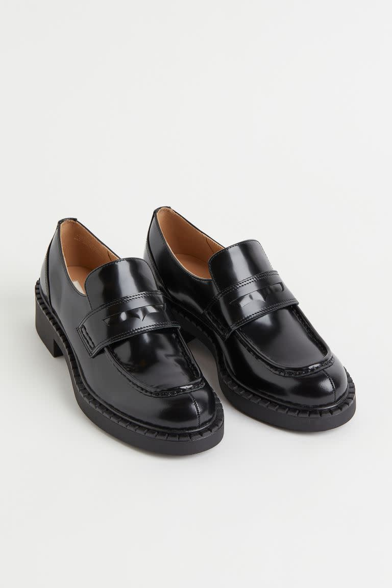 Patent Leather Loafers in black leather