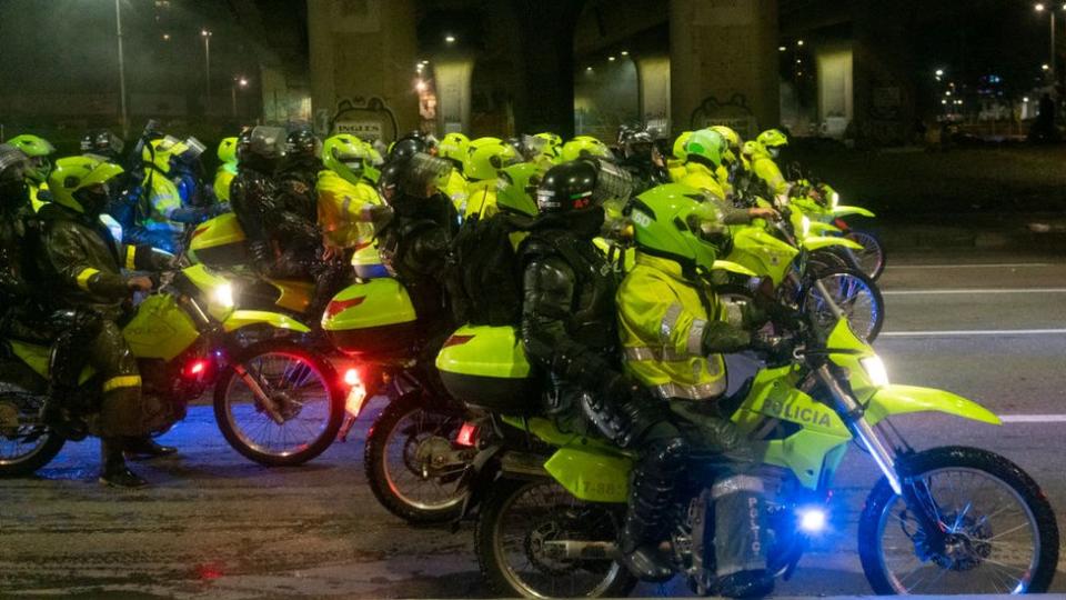 Motocicletas de la policía.