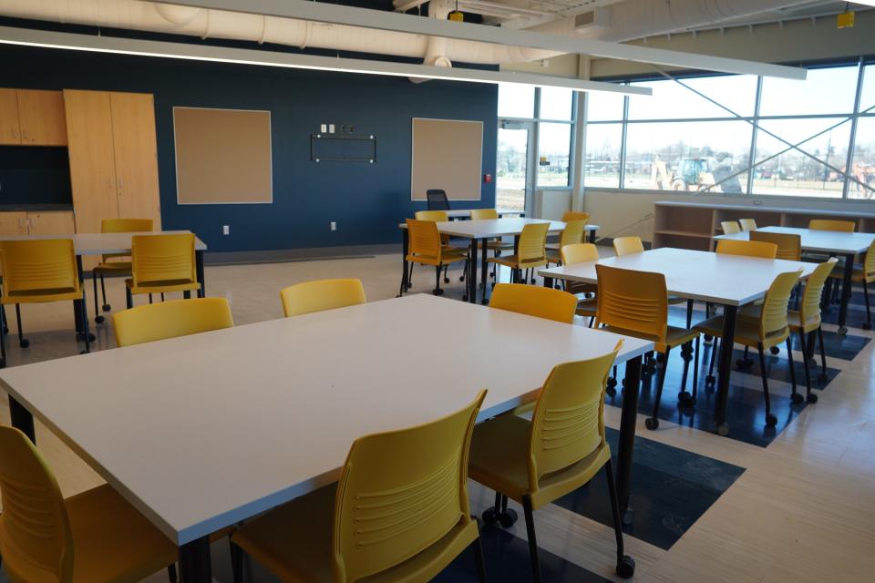 Classroom in the renovated  renovated Benjamin Franklin Middle School in Bristol Township. School is scheduled to reopen on March 6, 2023.