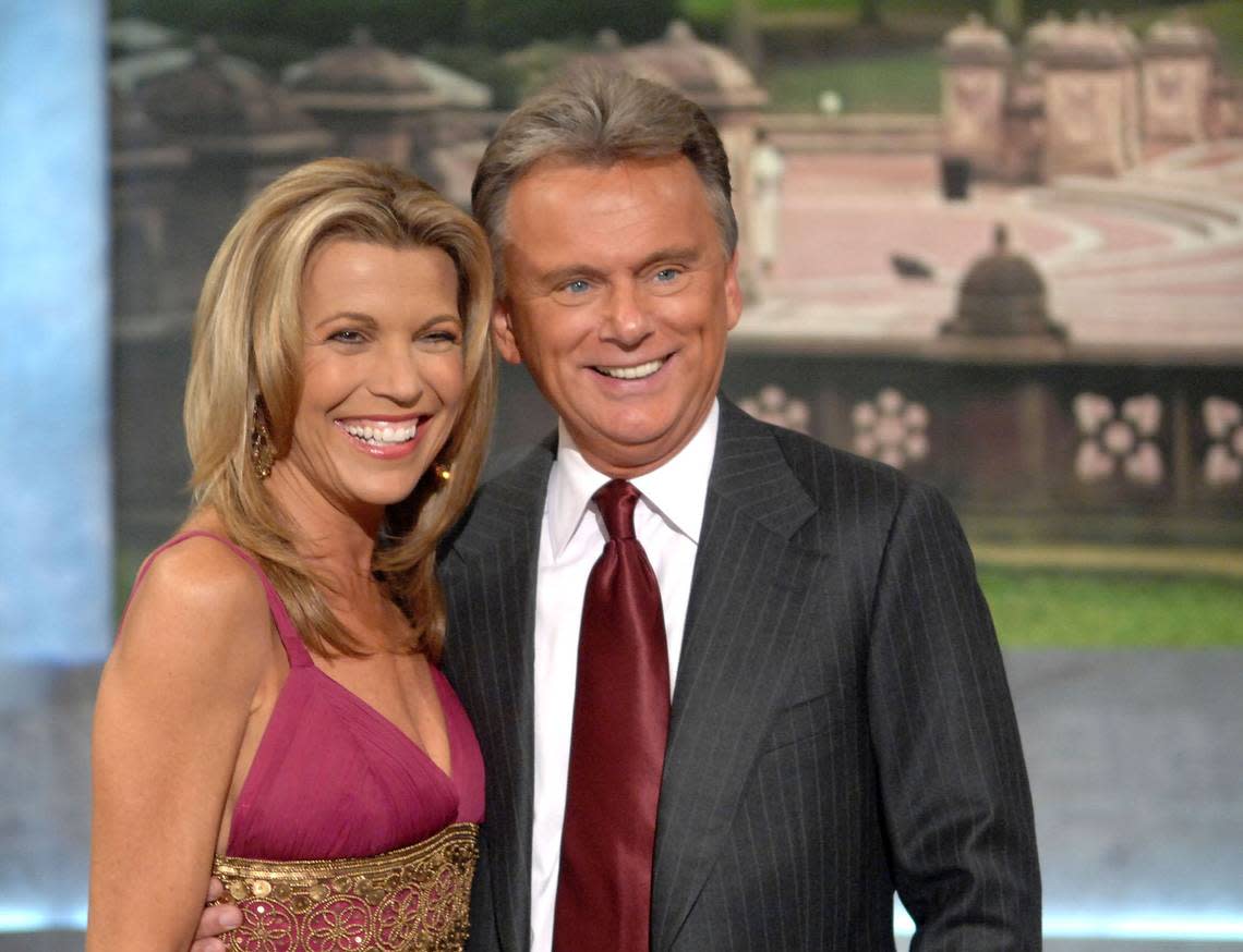 Co-host Vanna White and host Pat Sajak make an appearance at Radio City Music Hall for a taping of celebrity week on “Wheel of Fortune” hosted by People Magazine in 2007. The pair are under contract to host the game show through the 2023-24 season.