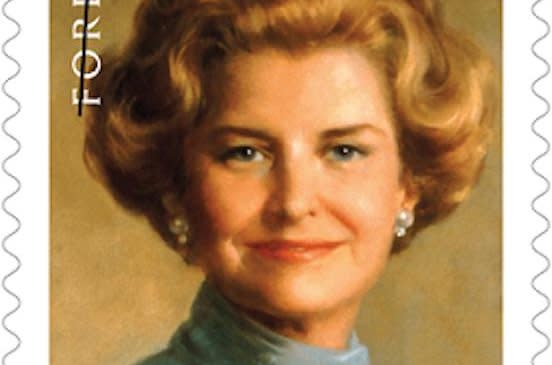 Former first lady Betty Ford is the seventh first lady to be commemorated with a postage stamp. The dedication ceremony for the Forever stamp will be held April 5 at Eisenhower Health in Rancho Mirage, Calif. Image courtesy U.S. Postal Service