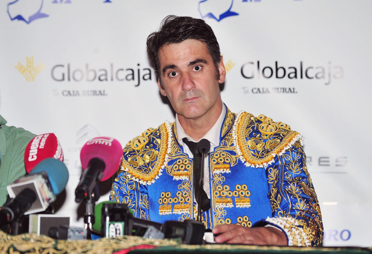 CUENCA,SPAIN - AUGUST 19: Spanish bullfightingJesulin of Ubrique is seen bullfighting again after seven years retired on August 19, 2018 in Cuenca, Spain. (Photo by Europa Press/Europa Press via Getty Images)