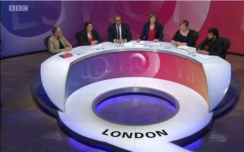 Video grab taken from BBC1 of Fiona Bruce as she hosts her first Question Time on BBC1  - Credit: BBC One