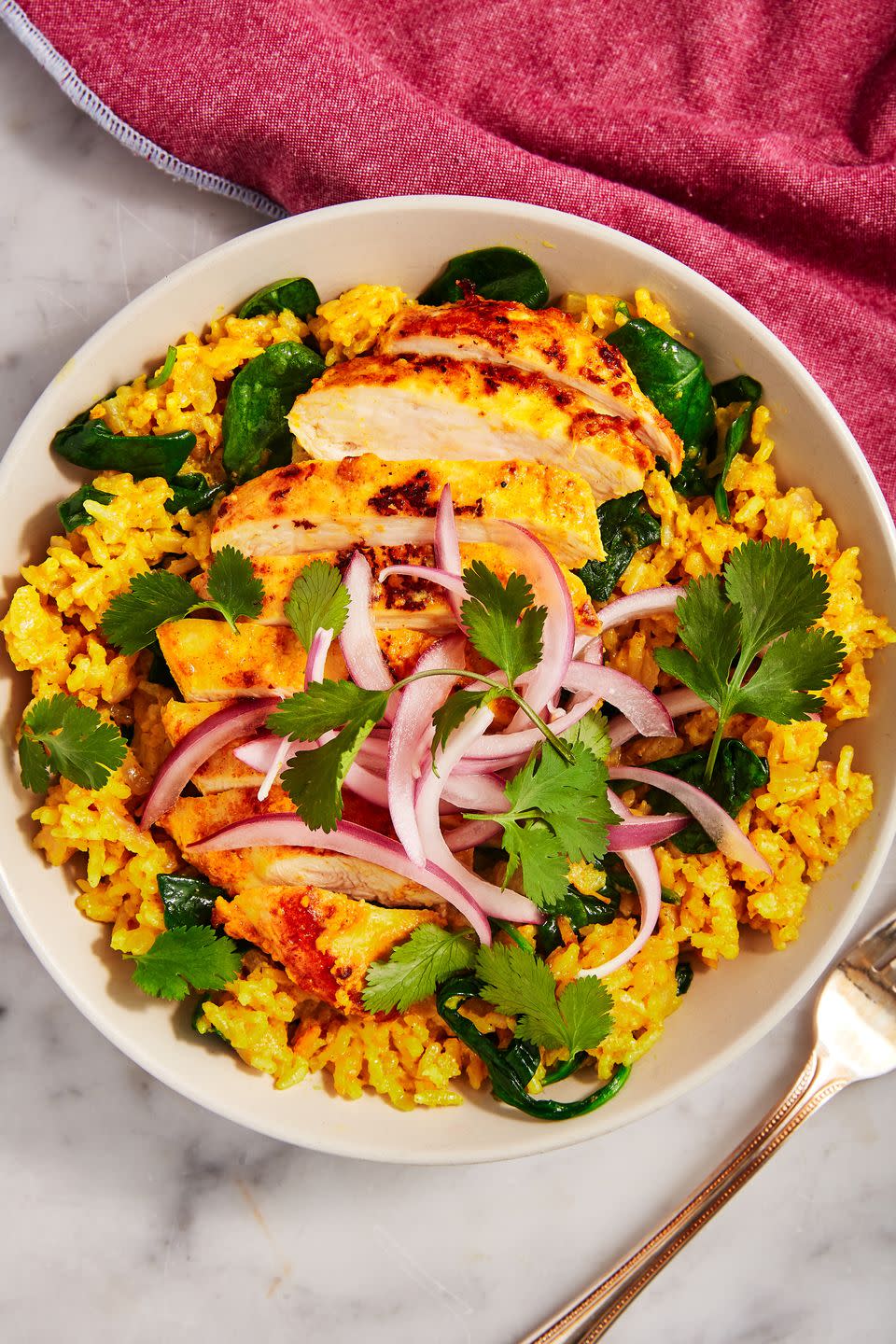 Curried Chicken & Garlic Golden Rice