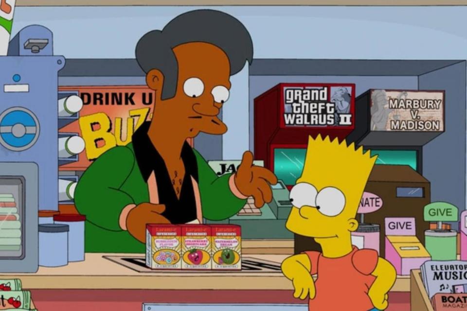 Apu from The Simpsons with Bart Simpson