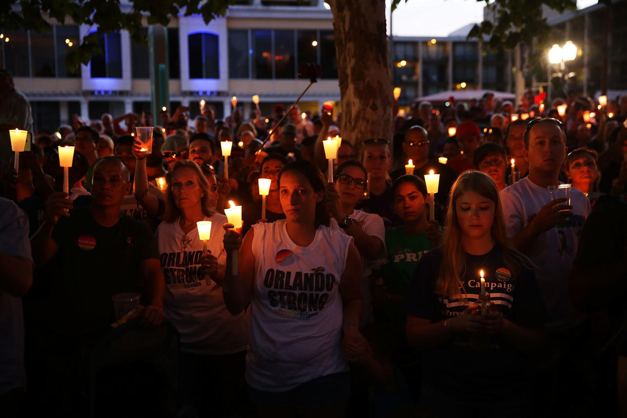 People attend a memorial service on June 19, 2016, in Orlando, Florida. (Photo: Spencer Platt via Getty Images)