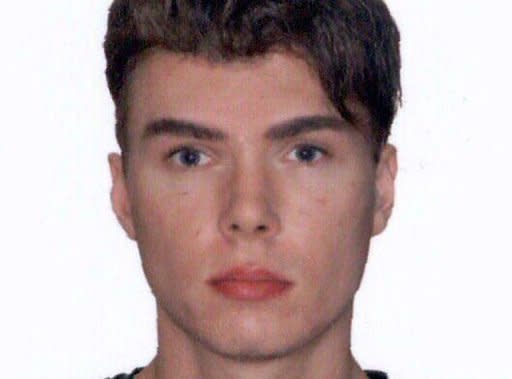 Canadian porn star Luka Rocco Magnotta, suspected of filming the dismemberment of his boyfriend and mailing the body parts to locations around Canada, in a picture released on May 31 by Interpol. Montreal police said Friday the victim was a Chinese student