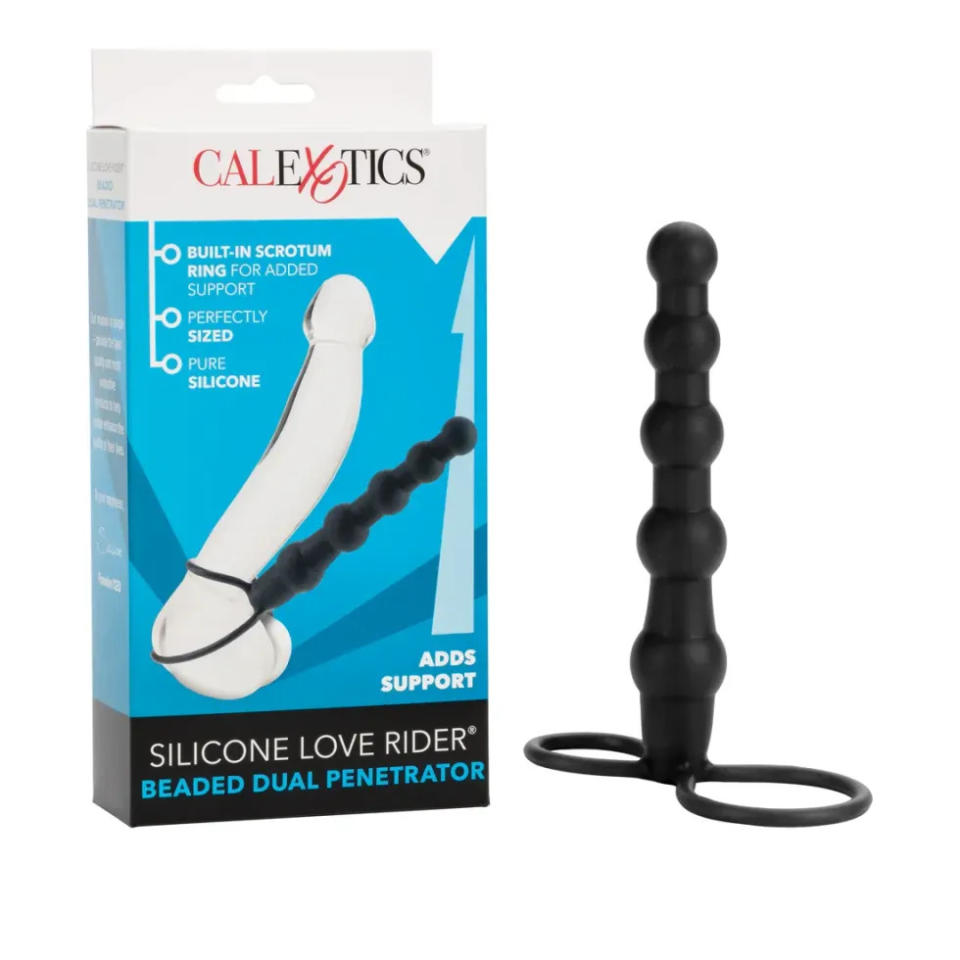 CALEXOTICS - SILICONE LOVE RIDER\u00ae BEADED DUAL PENETRATOR\u2122