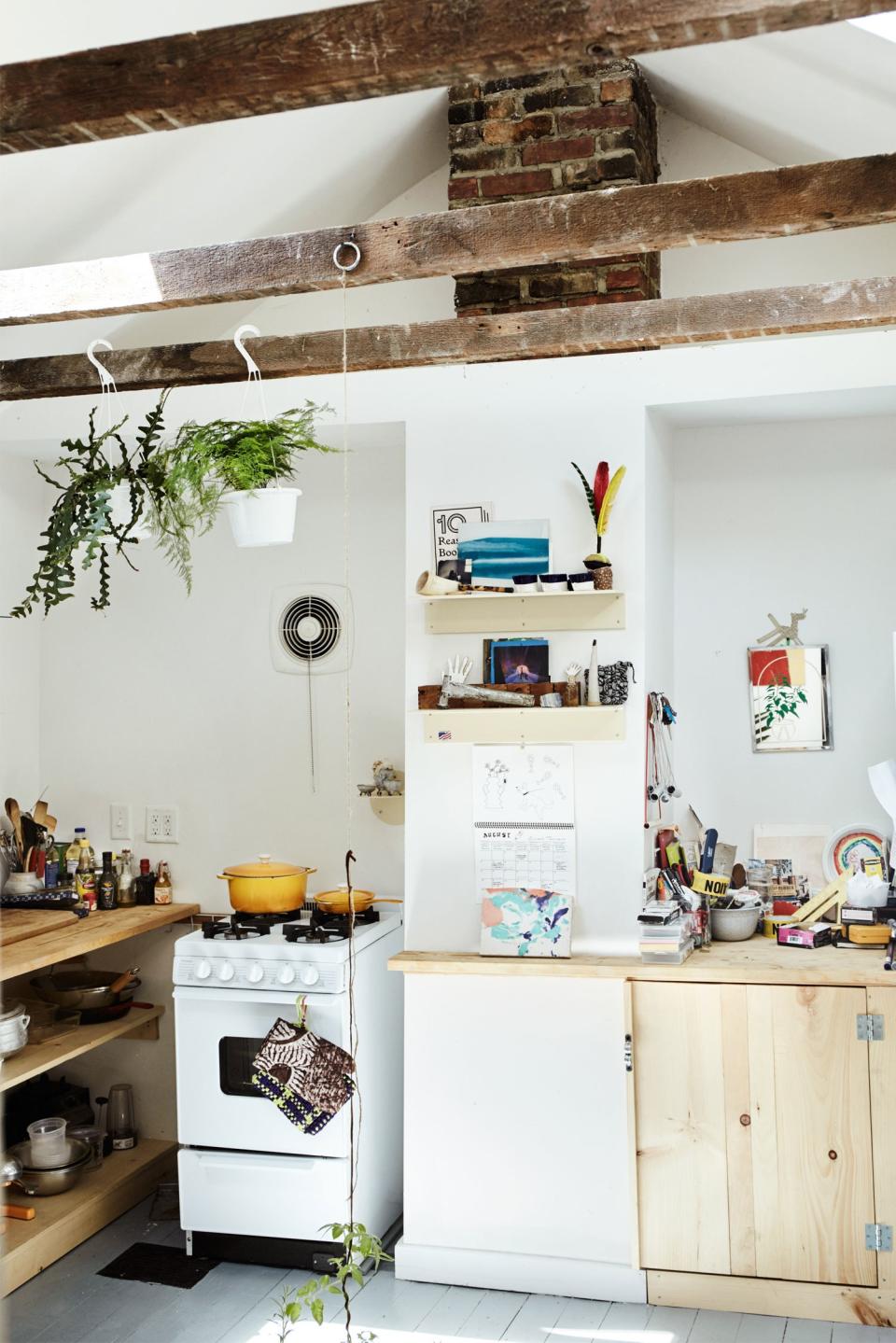 Elise stripped back and simplified the kitchen to better showcase her collection of objects.