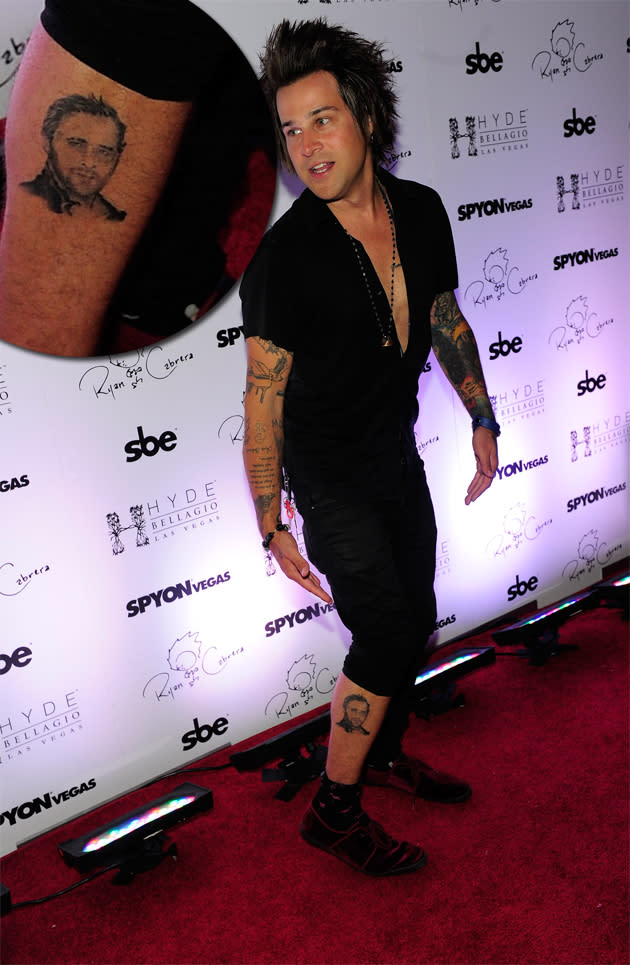 Ryan Cabrera zeigt sein Tattoo von Hollywood-Star Ryan Gosling. (Bild: Getty Images)