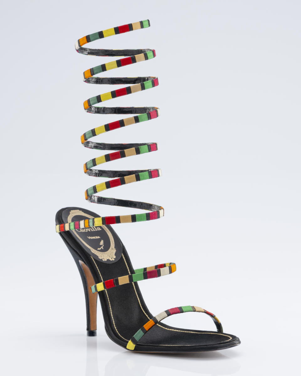 A René Caovilla archival Cleo heel from the ‘80s, which will be reissued for the shoe’s 50th anniversary collection.