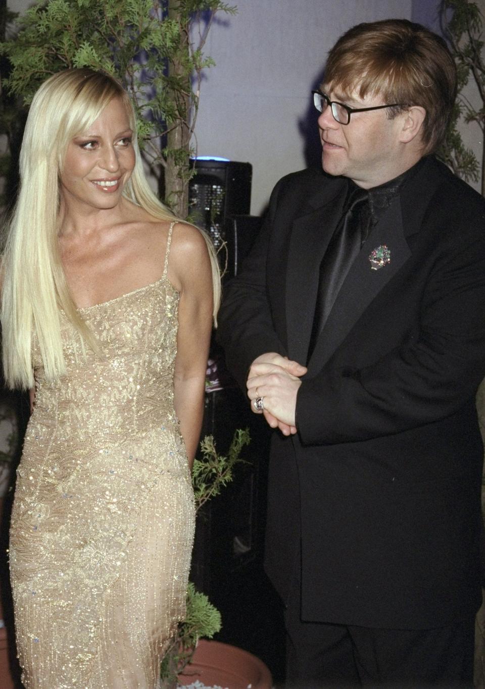 Donatella Versace and Elton John, 1997