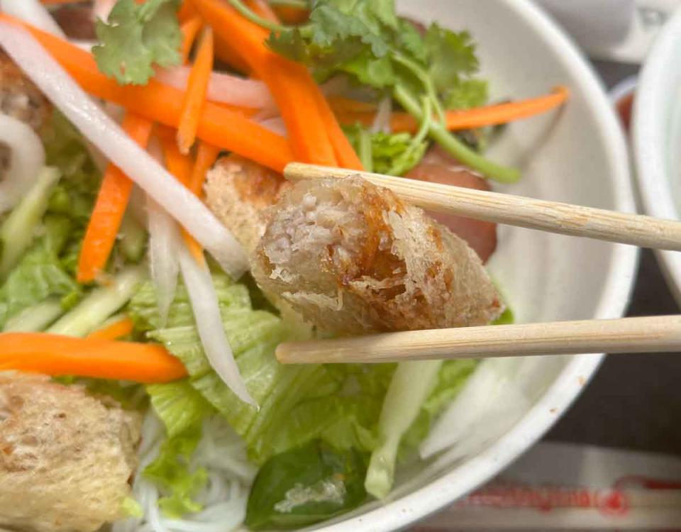 baguette huong viet - grilled pork vermicelli with spring rolls