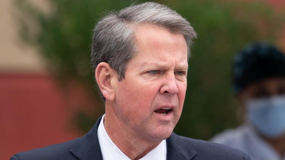 Georgia Gov. Brian Kemp (above) told Fox News he would “absolutely” support former President Donald Trump if he was the Republican nominee in 2024. (Photo by Sean Rayford/Getty Images)