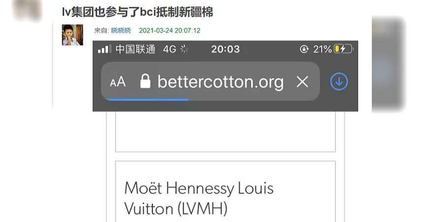 中國網友發現LV集團也有加入BCI組織。（圖／翻攝自豆瓣）