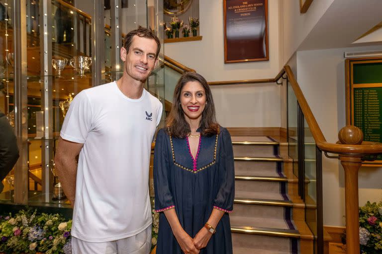 En Wimbledon: Andy Murray junto con Nazanin Zaghari-Ratcliffe, la mujer que estuvo casi seis años detenida en Irán acusada de espionaje