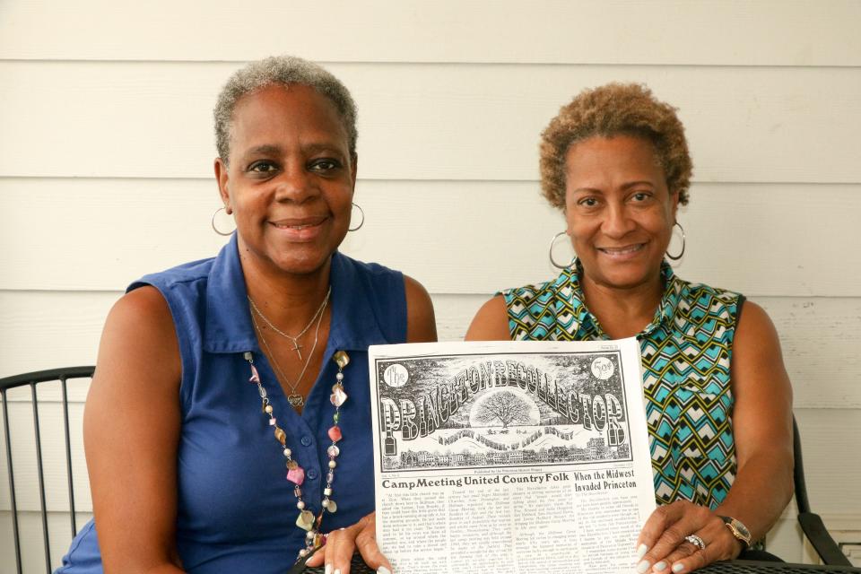 Stoutsburg Cemetery Association board members Elaine Buck and Beverly Mills.