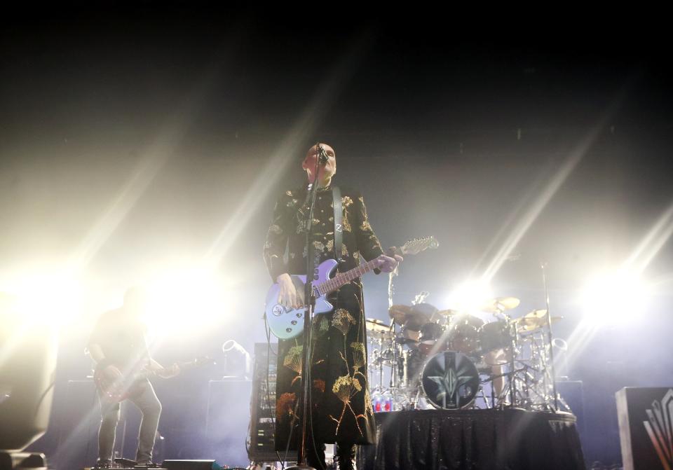 Billy Corgan of Smashing Pumpkins performs at Beale Street Music Fest at Liberty Park on Saturday, April 30, 2022. 