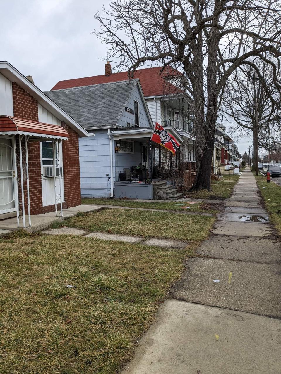 A Doremus Street homeowner sparked outrage in Hamtramck by flying a Nazi flag on their home on Jan. 20, 2023.