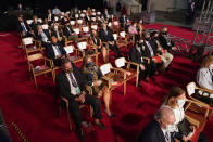 Guests for the first presidential debate take their seats, Tuesday, Sept. 29, 2020, at Case Western University and Cleveland Clinic, in Cleveland, Ohio. (AP Photo/Patrick Semansky)