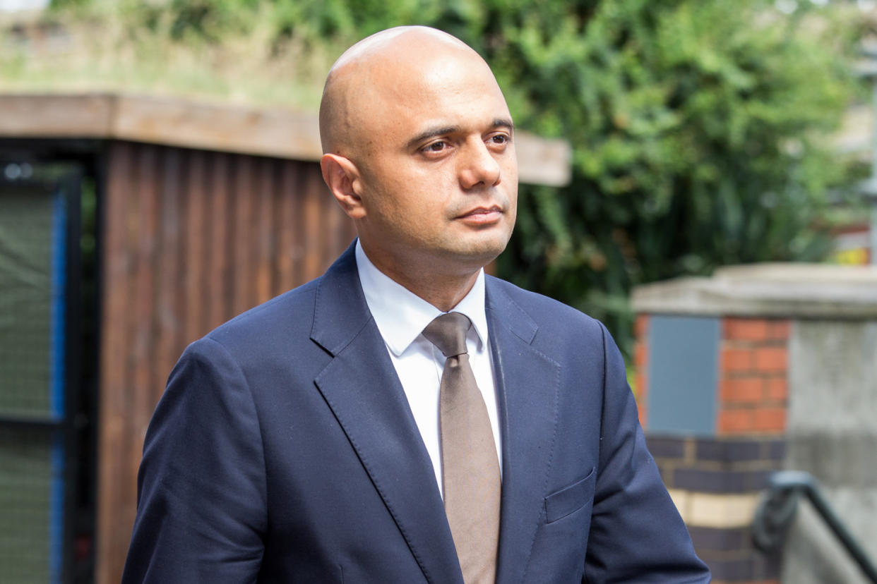 Sajid Javid visiting the scene of the fire that destroyed the Grenfell Tower block: Alex Lentati