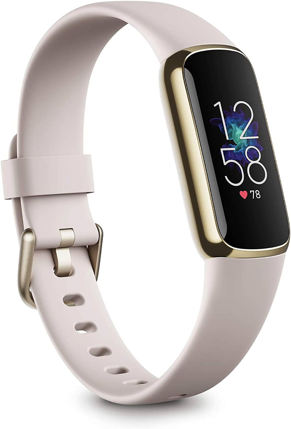 Fitbit Luxe in white gold with a white pearlescent band