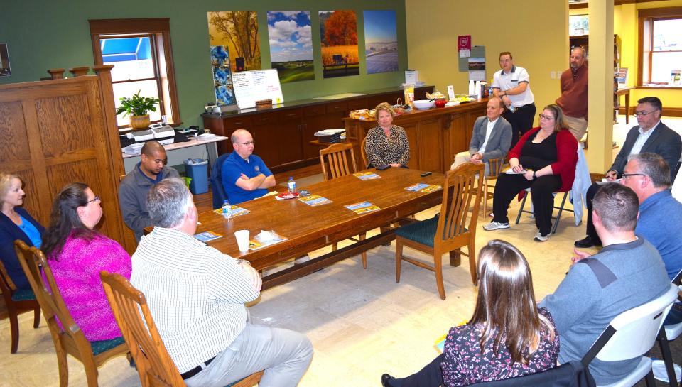 Community leaders and government officials met with state Sen. Andrew Brenner oon Thursday afternoon at the Holmes County Chamber of Commerce.