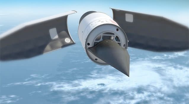 An artist's impression of a hypersonic glide vehicle. Photo: AP