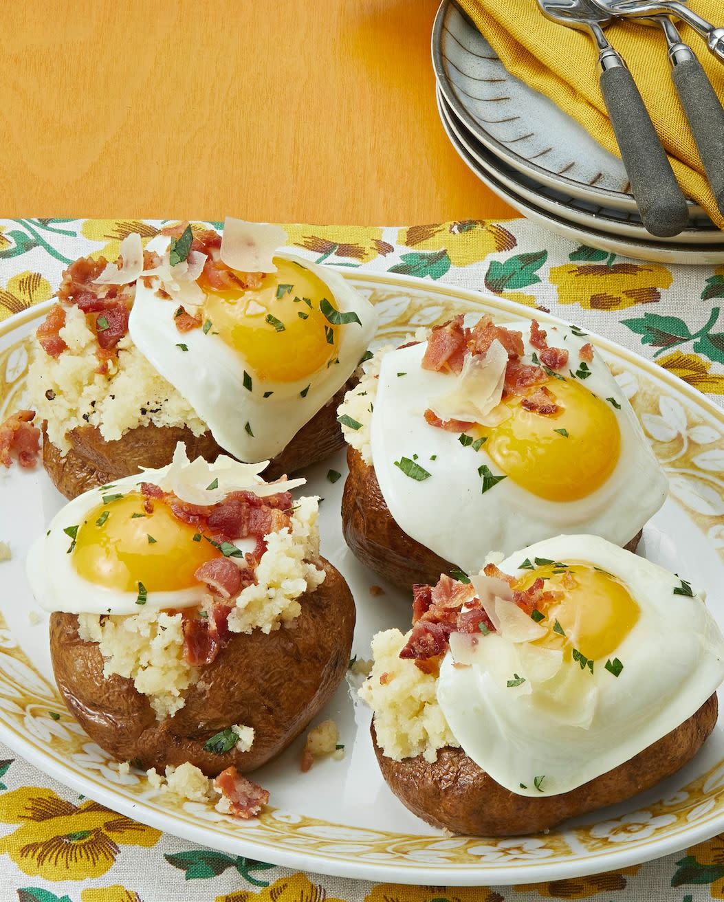 carbonara baked potatoes