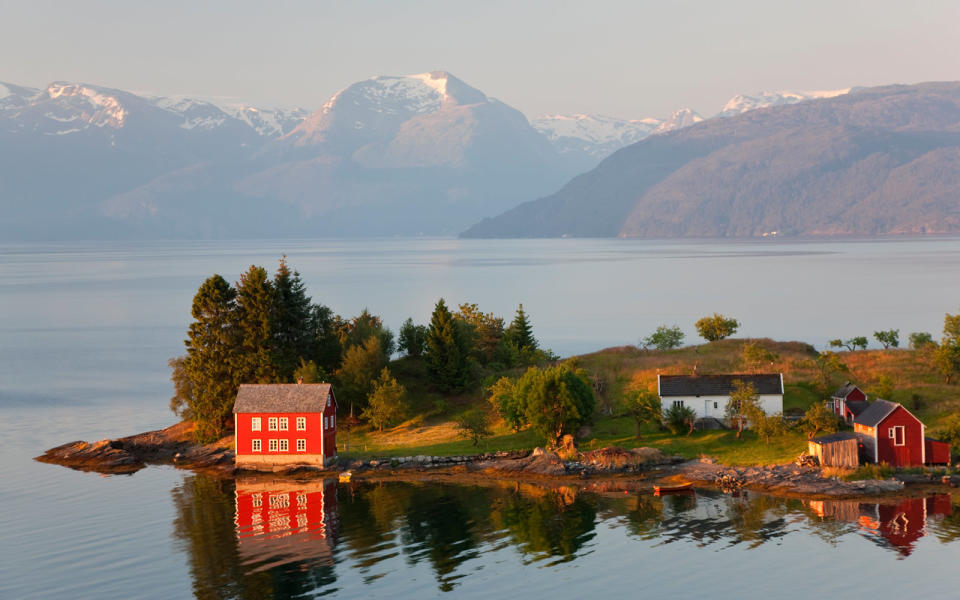 Hardangerfjorden is the second largest fjord in Norway.