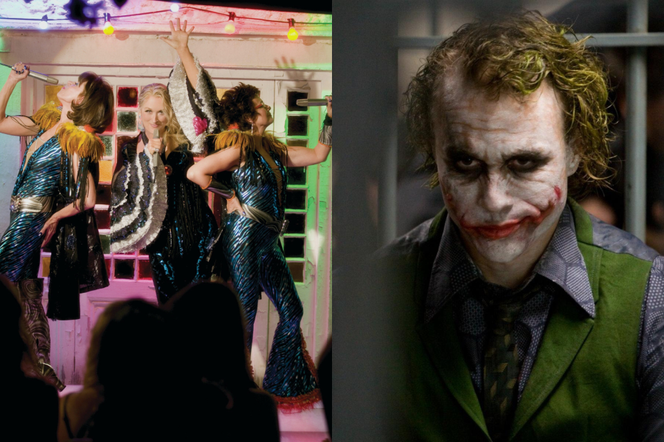 "Mamma Mia!" and "The Dark Knight" both came out July 18, 2008.