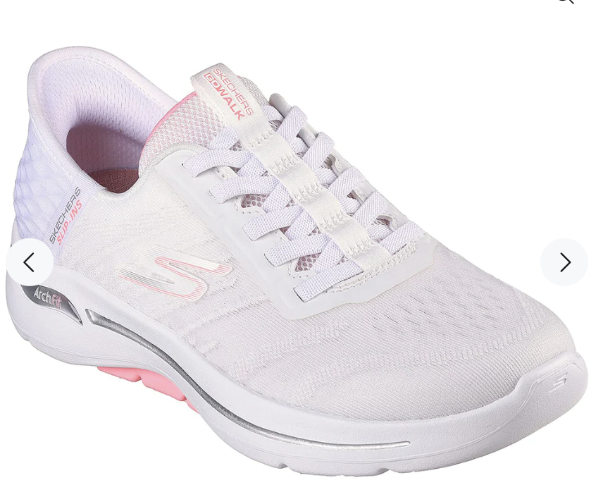 Skechers Women Slip-Ins GOwalk Arch Fit Shoes - 124884-WPK. PHOTO: Skechers