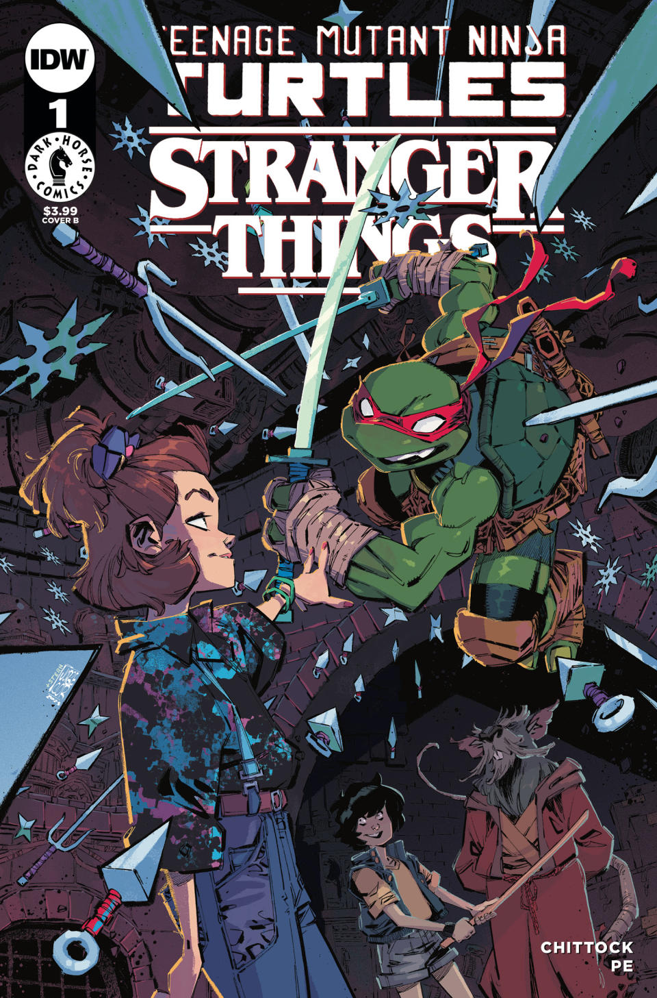 TMNT x Stranger Things #1 cover art