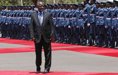 FILE PHOTO: Tanzania's President Magufuli leaves after inspecting a guard of honour during his official visit to Nairobi
