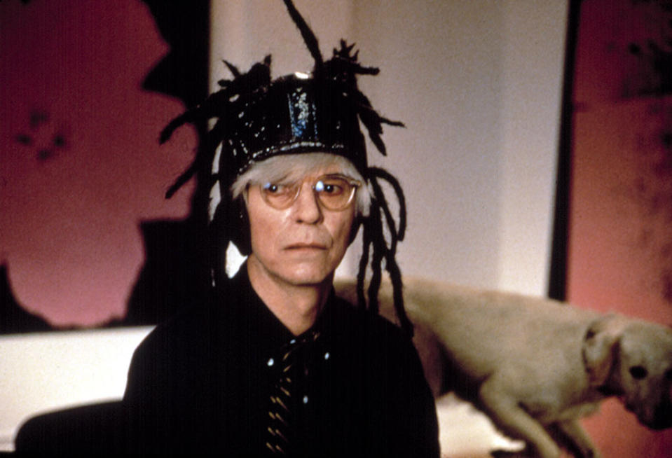 <p>In tribute from one counterculture icon to another, Bowie received glowing reviews for his role as Andy Warhol in this biopic of ‘80s artist Jean-Michel Basquiat. (Photo: Everett)</p>