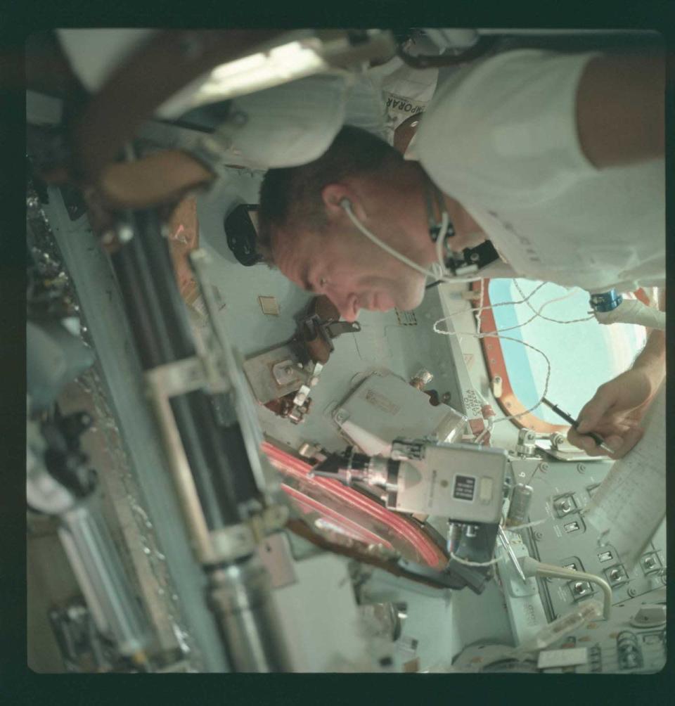 Apollo 7 Hasselblad image from film magazine 4/N - Earth Orbit (NASA)