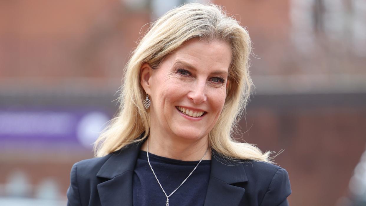  Sophie, Duchess of Edinburgh smiles as she arrives at the All England Open Badminton Championships. 